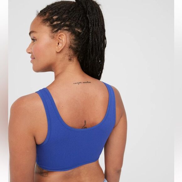 Aerie Offline‎ Seamless Twist Reversible Sports Bra Medium Black NWT - Picture 2 of 7